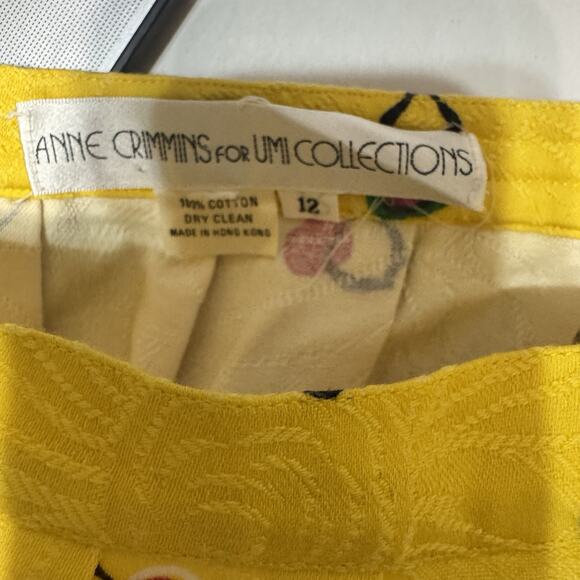 VTG Anne Crimmins for UMI Women's Suit Skirt & Jacket Yellow polka dot sz 12 - Picture 8 of 8